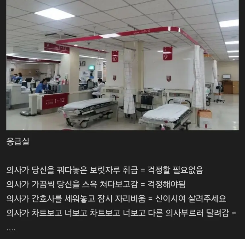 의사가 무시하면 도리어 감사해야 하는 장소