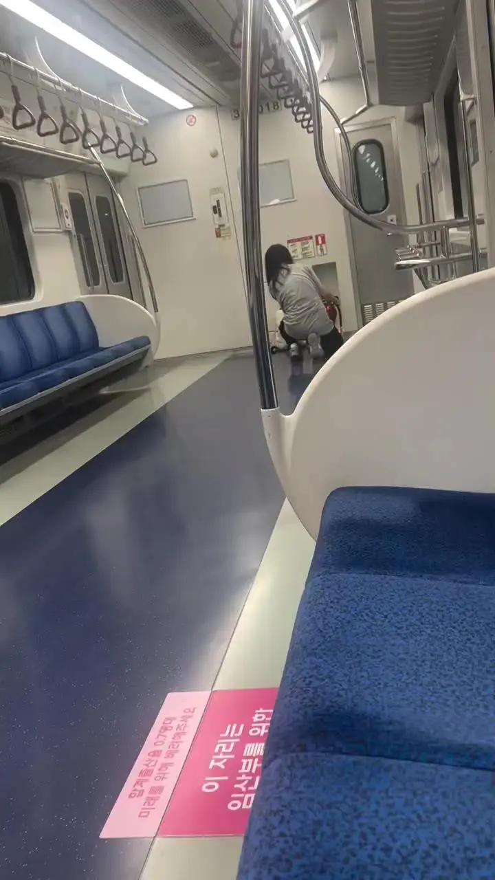 지하철 경의선 소화기녀.mp4