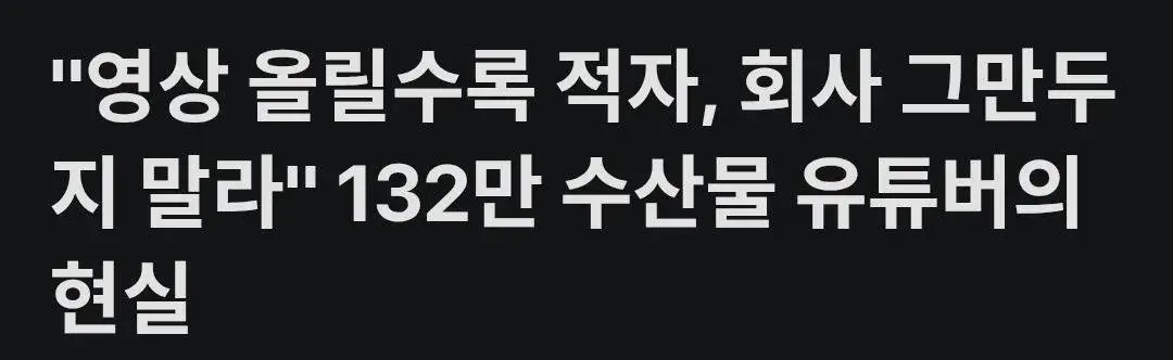 132만 유튜버 입질의 추억 "유튜버 하지마라 할수록 적자를 보는 구조다"