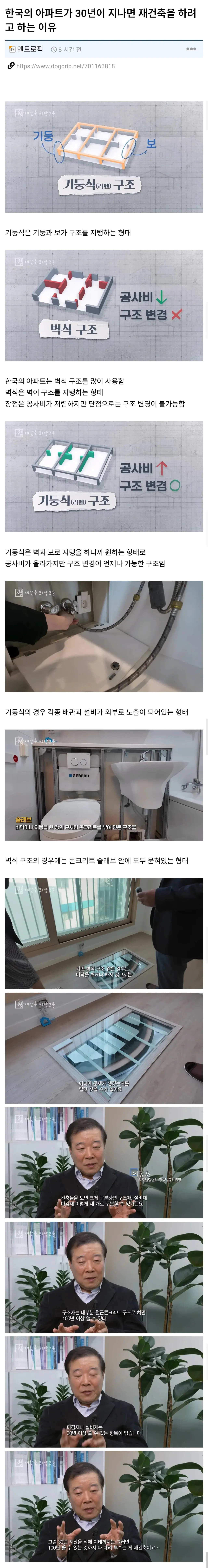 한국의 아파트가 30년이 지나면 재건축을 하려고 하는 이유